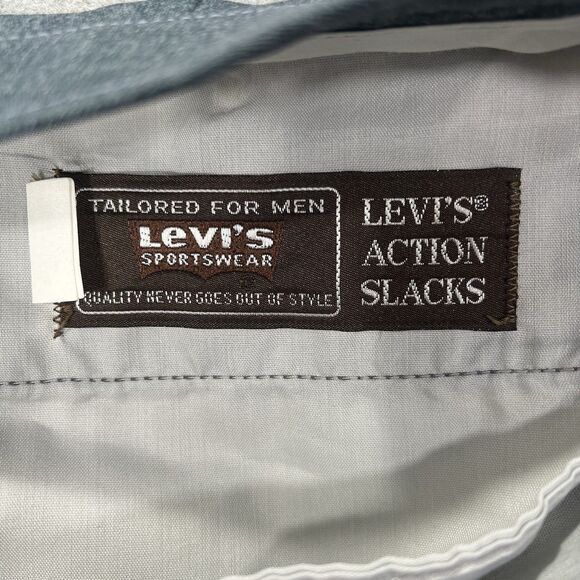 VTG Levi's Menswear Action Slacks Sta-Prest Gray Dress Pant Trouser 31x34 - Picture 13 of 14